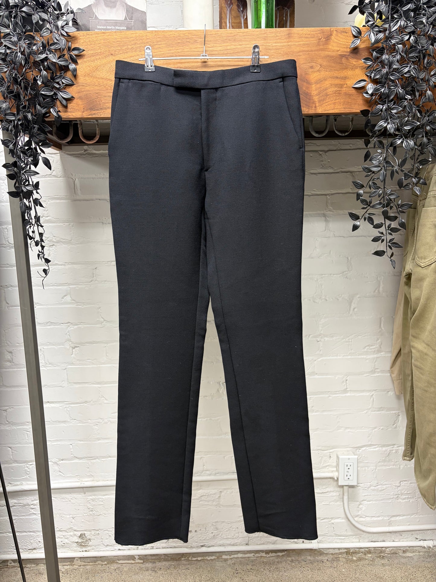 AW2020 Raf Simons Slim Cut Black Cotton Formal Trousers