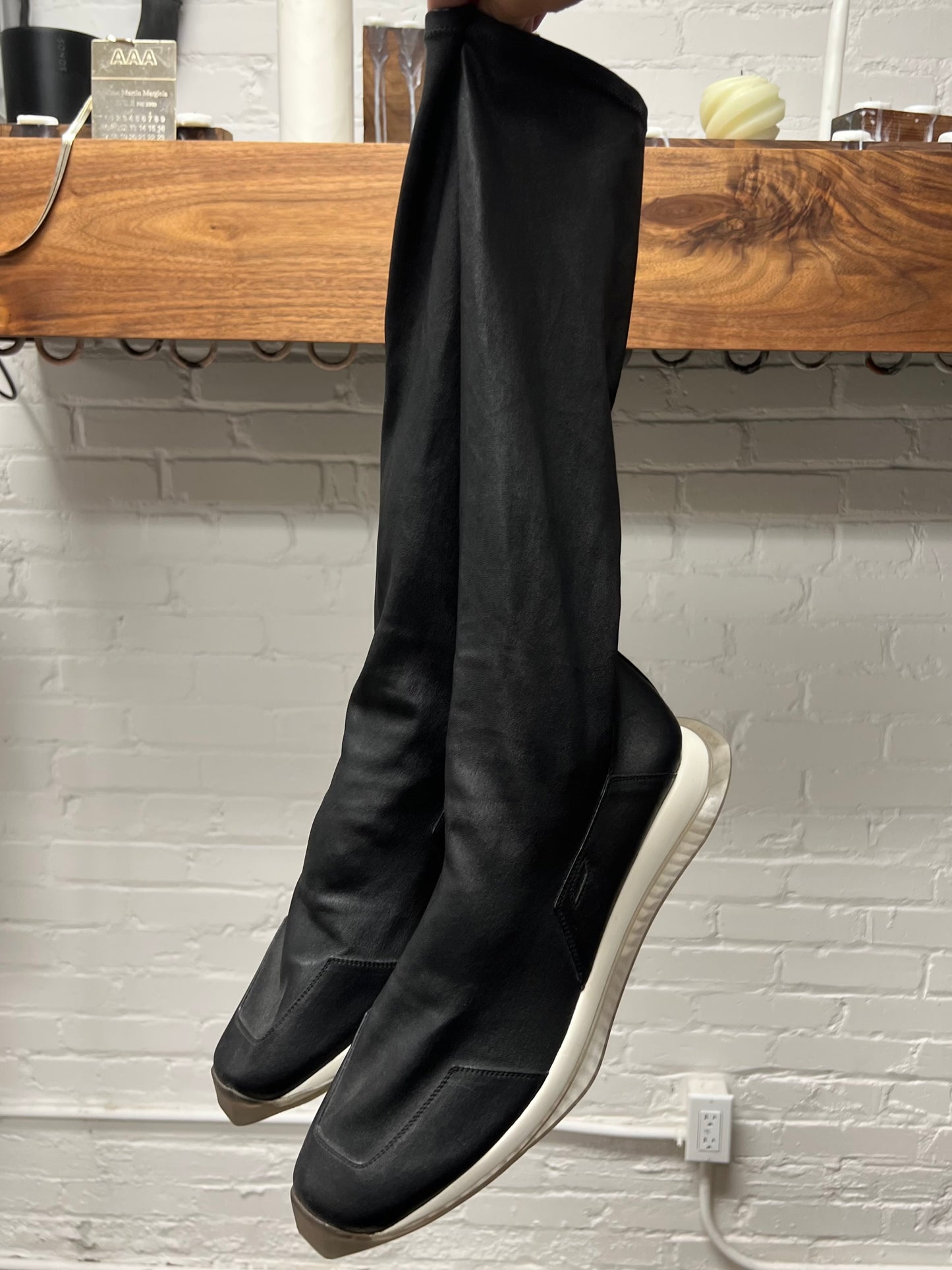 Rick Owens Sock ‘Tech Runner’ Leather Sneakers