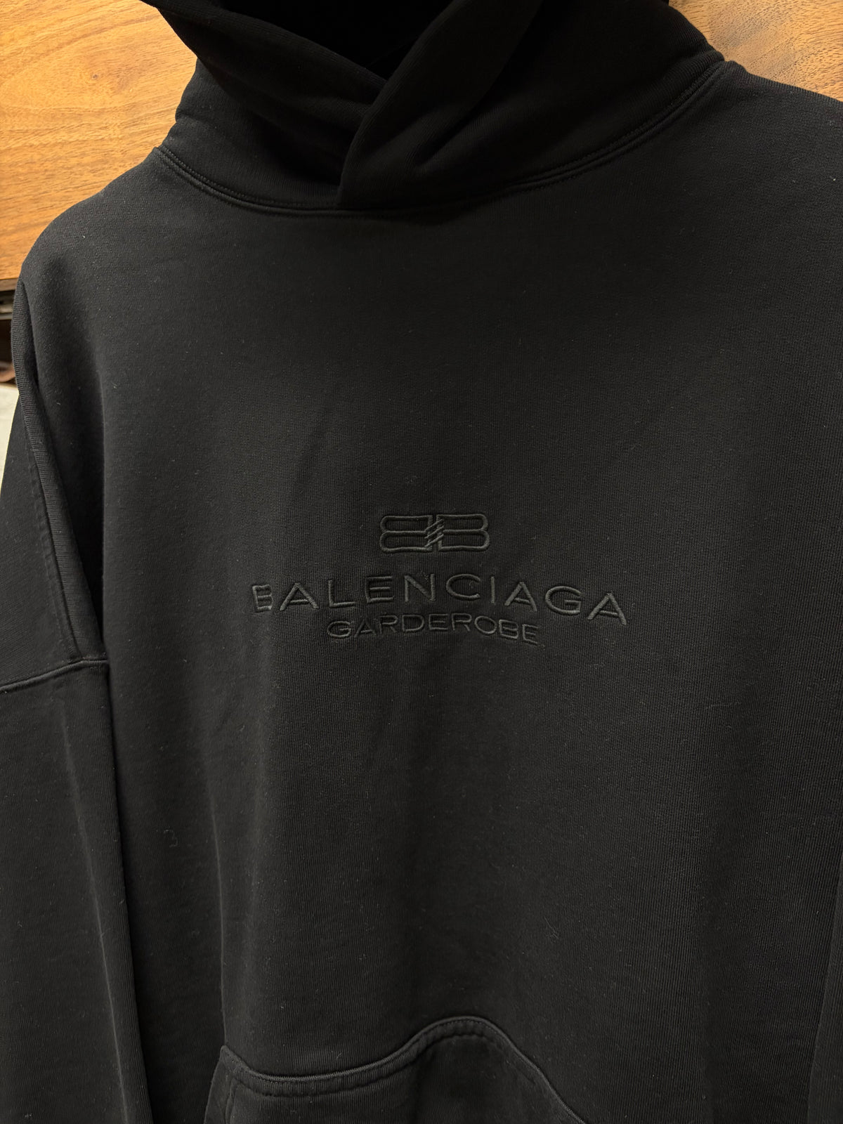 Balenciaga ‘BB Garderobe’ Black Embroidered Logo Hoodie