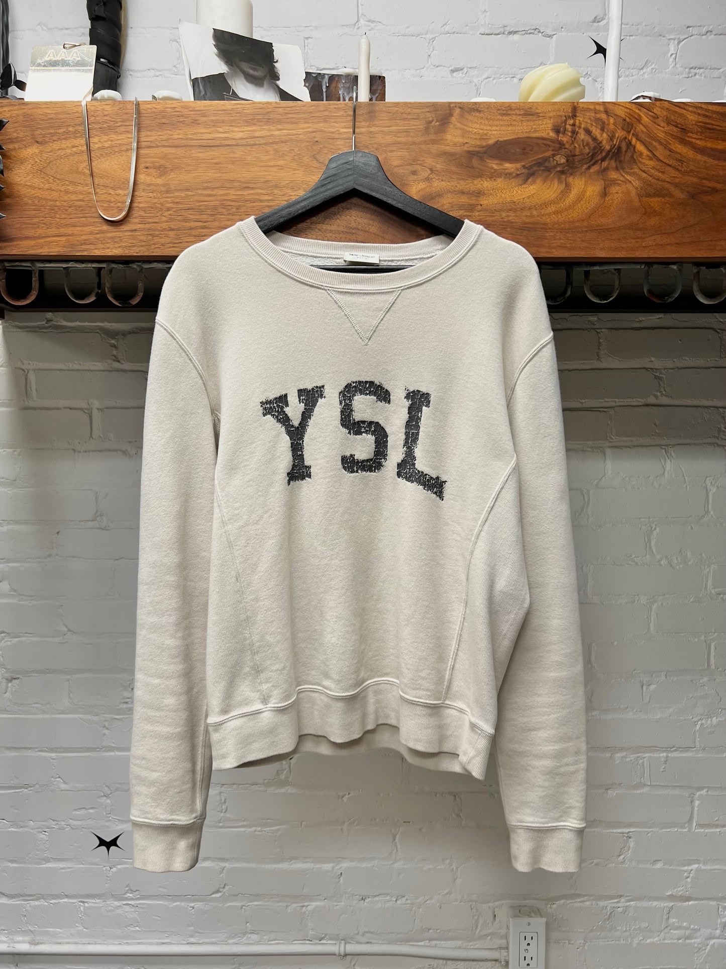 2021 Saint Laurent ‘YSL’ Varsity Logo Sweatshirt