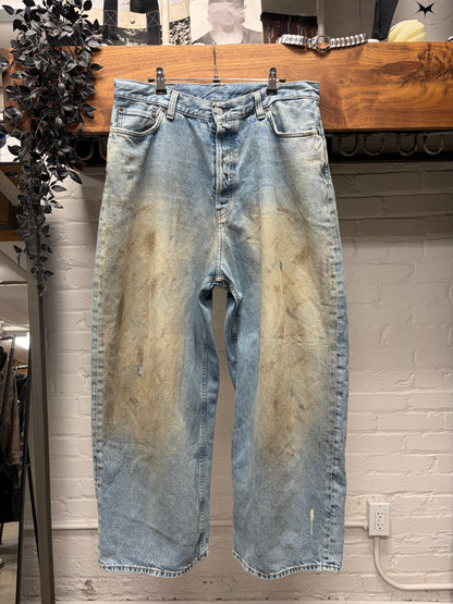 Acne Studios ‘Super Baggy’ Blue Paint Splatter Denim