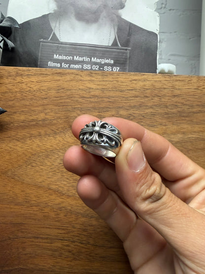 Chrome Hearts ‘Keeper’ .925 Silver Floral Cross Ring