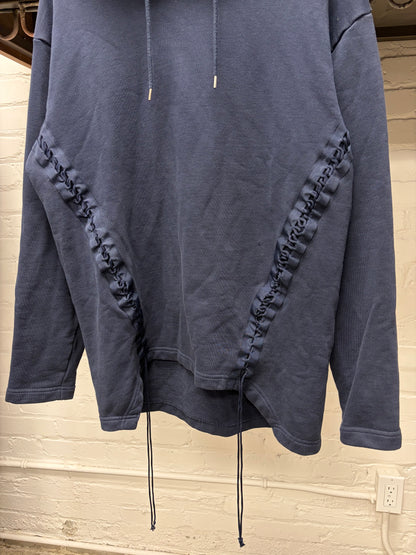 Helmut Lang ‘Lace Bondage’ Navy Blue Pullover Hoodie