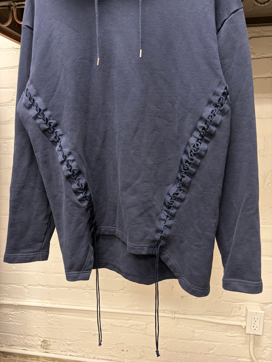 Helmut Lang ‘Lace Bondage’ Navy Blue Pullover Hoodie