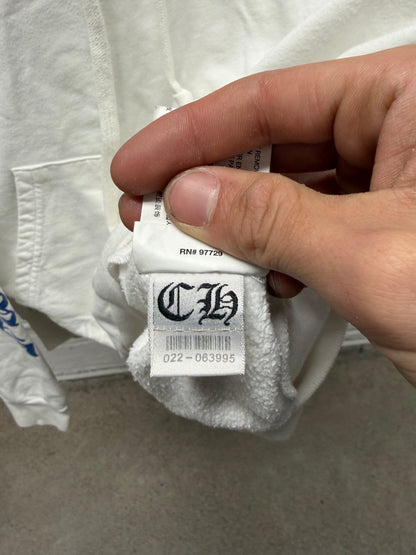 Chrome Hearts ‘Los Angeles Exclusive’ White/Blue Double Cross Hoodie