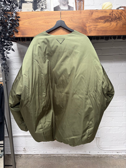 Prada Military Green Re-Nylon Oversized Bomber Jacket