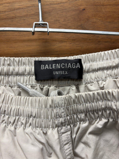 2022 Balenciaga ‘3B Sports Icon’ Cream/Black Embroidered Logo Drawstring Track Pants