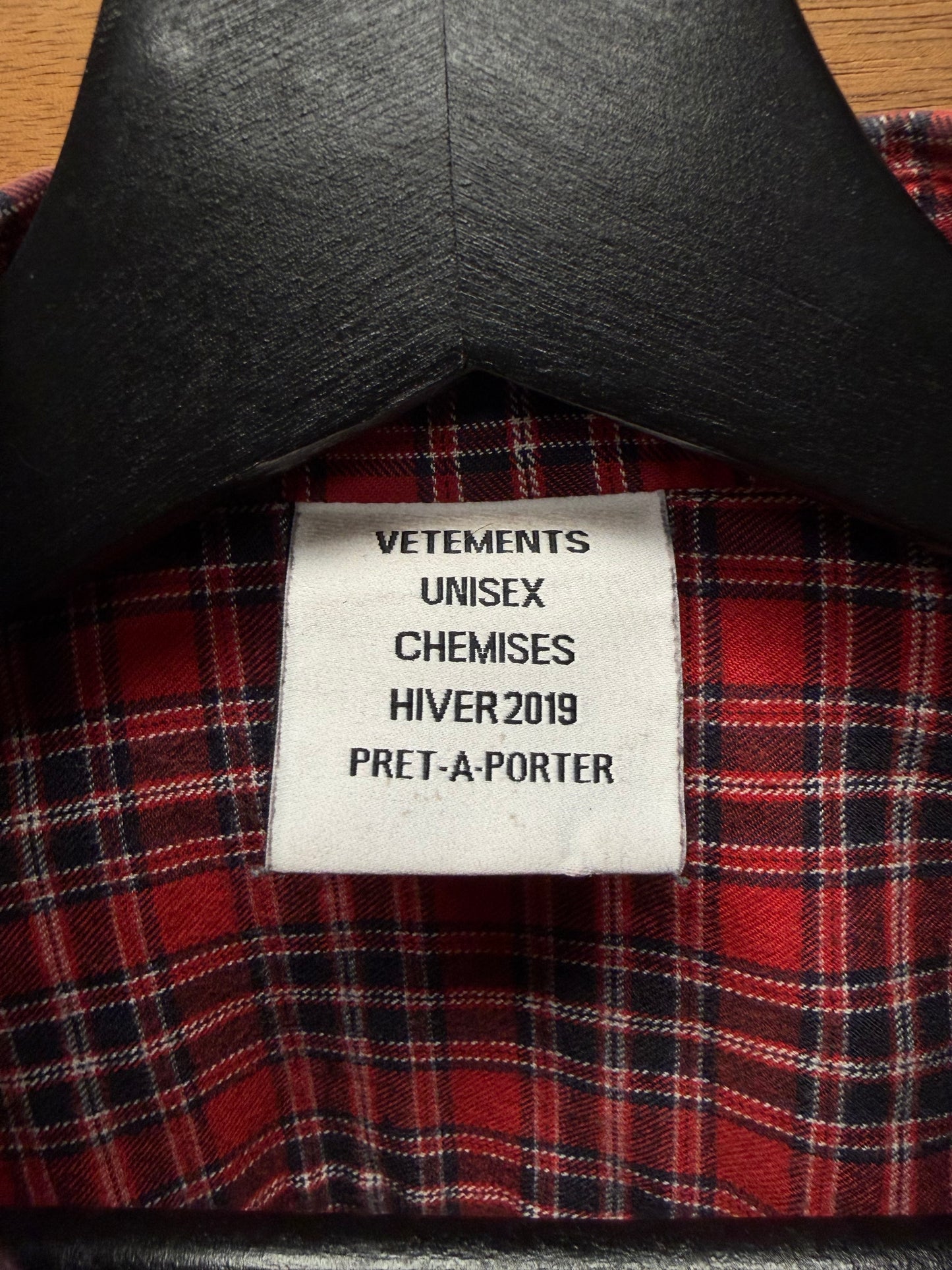 AW2019 Vetements ‘Sticker’ Oversized Plaid Flannel