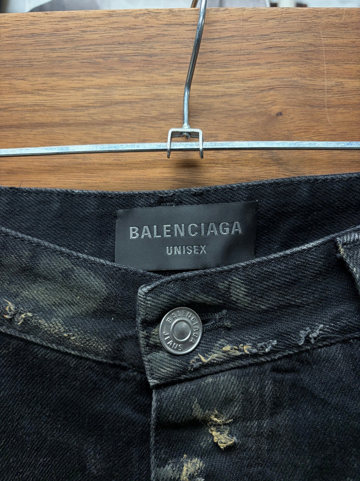 AW2023 Balenciaga ‘Mudshow’ Thrash Distressed Wide Leg Denim