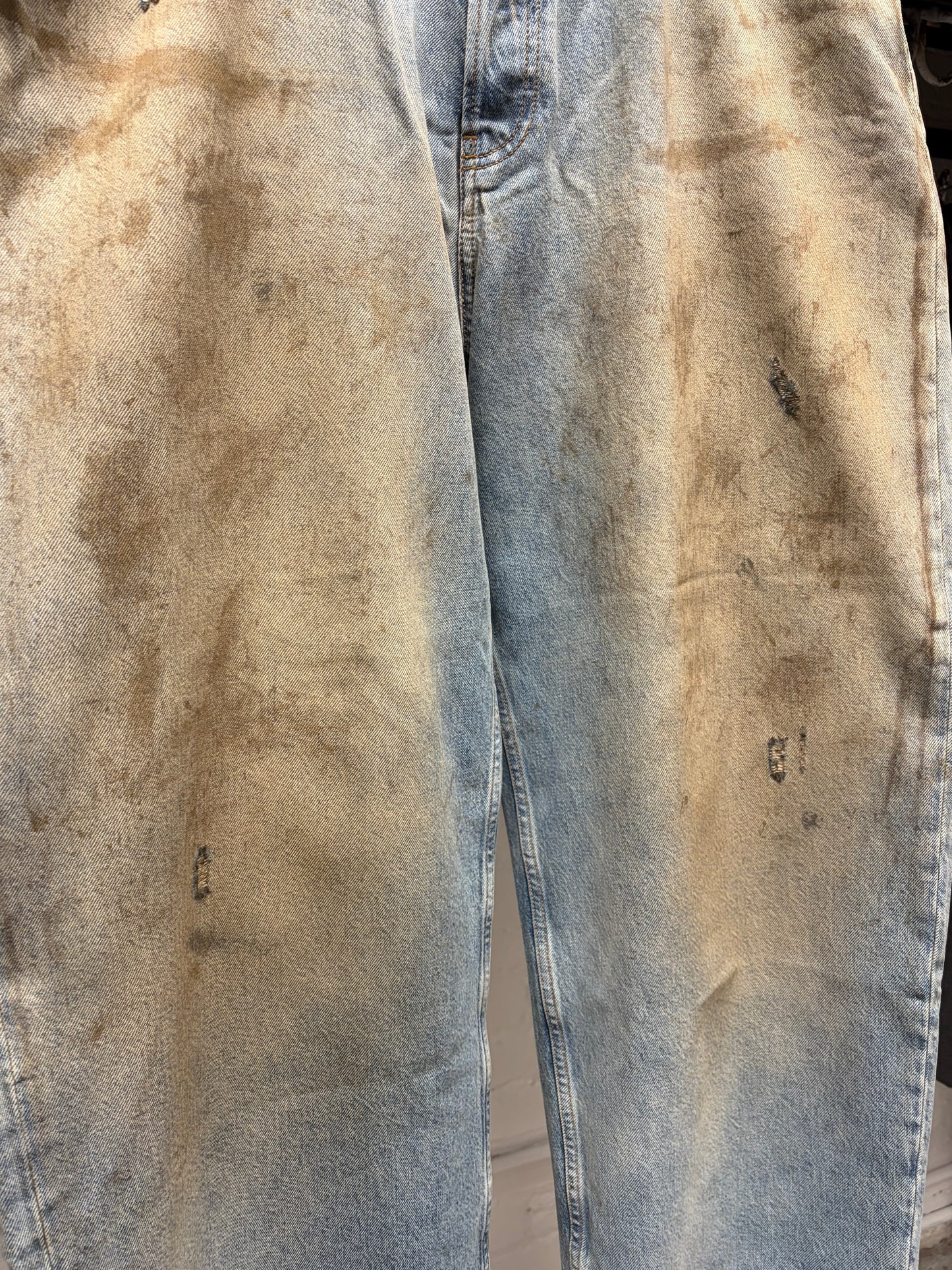 Acne Studios Mud Wash ‘Super Baggy’ Blue Wide Leg Denim