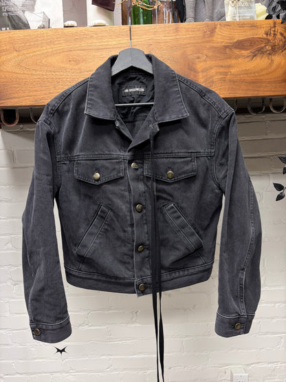 Ann Demeulemeester ‘Jenny’ 5 Pocket Cropped Black Denim Jacket