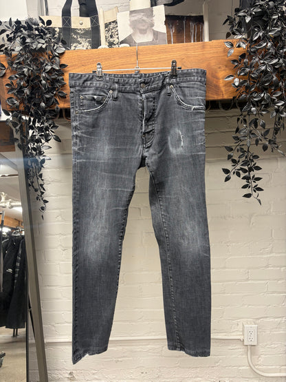 2021 Dsquared2 Washed Black Skinny Jeans