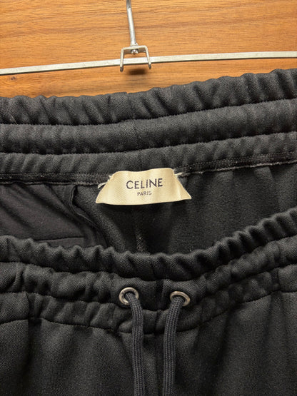 Celine by Hedi Slimane Double Face Jersey Black/White Side Stripe Track Pants