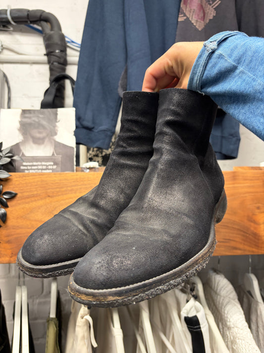 Dior Homme Crepe Sole Black Suede Pointed Toe Chelsea Boots