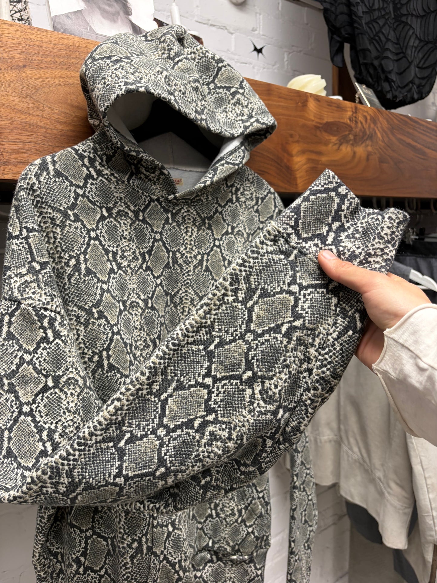 Kapital Snakeskin Print Pullover Hoodie
