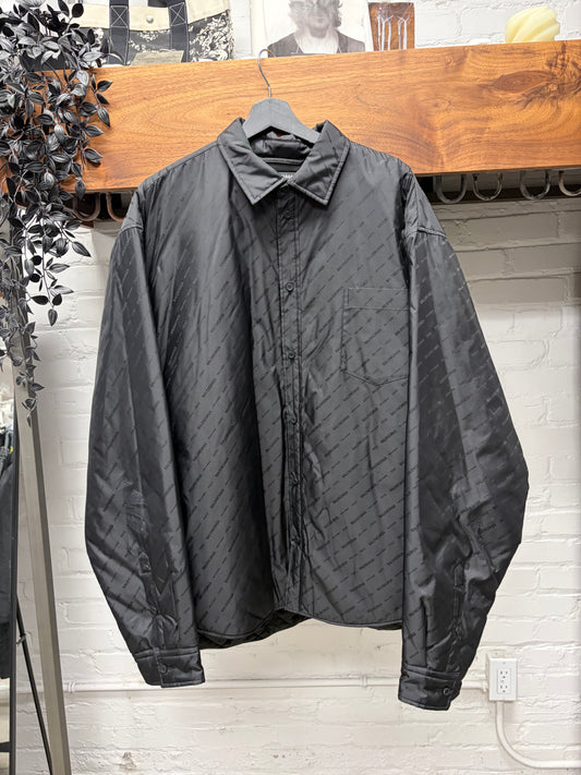 2021 Balenciaga Monogram Padded Black Shell Over-Shirt