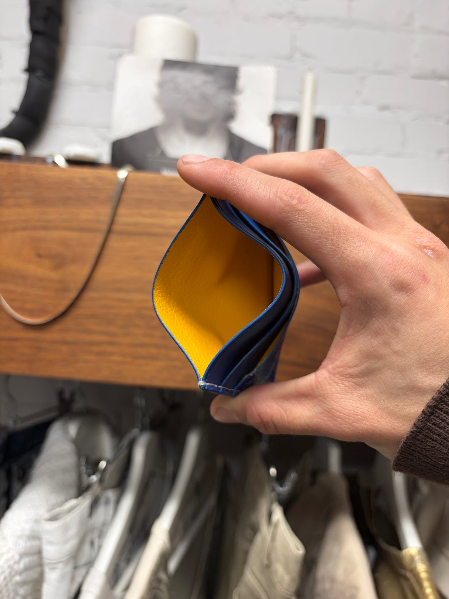 Goyard ‘Saint Sulpice’ Blue Leather Cardholder Wallet