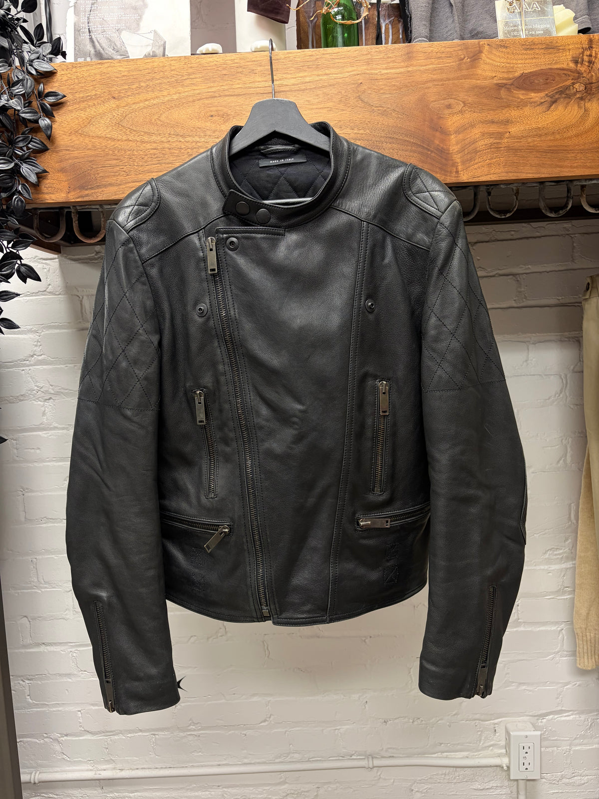 Gucci by Tom Ford Black Lambskin Leather Motorcyle Biker Jacket