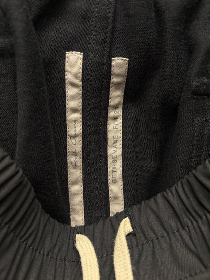 AW2021 Rick Owens ‘Gethsemane’ Black Cotton ‘Mastodon’ Cargo Jogger Sweatpants