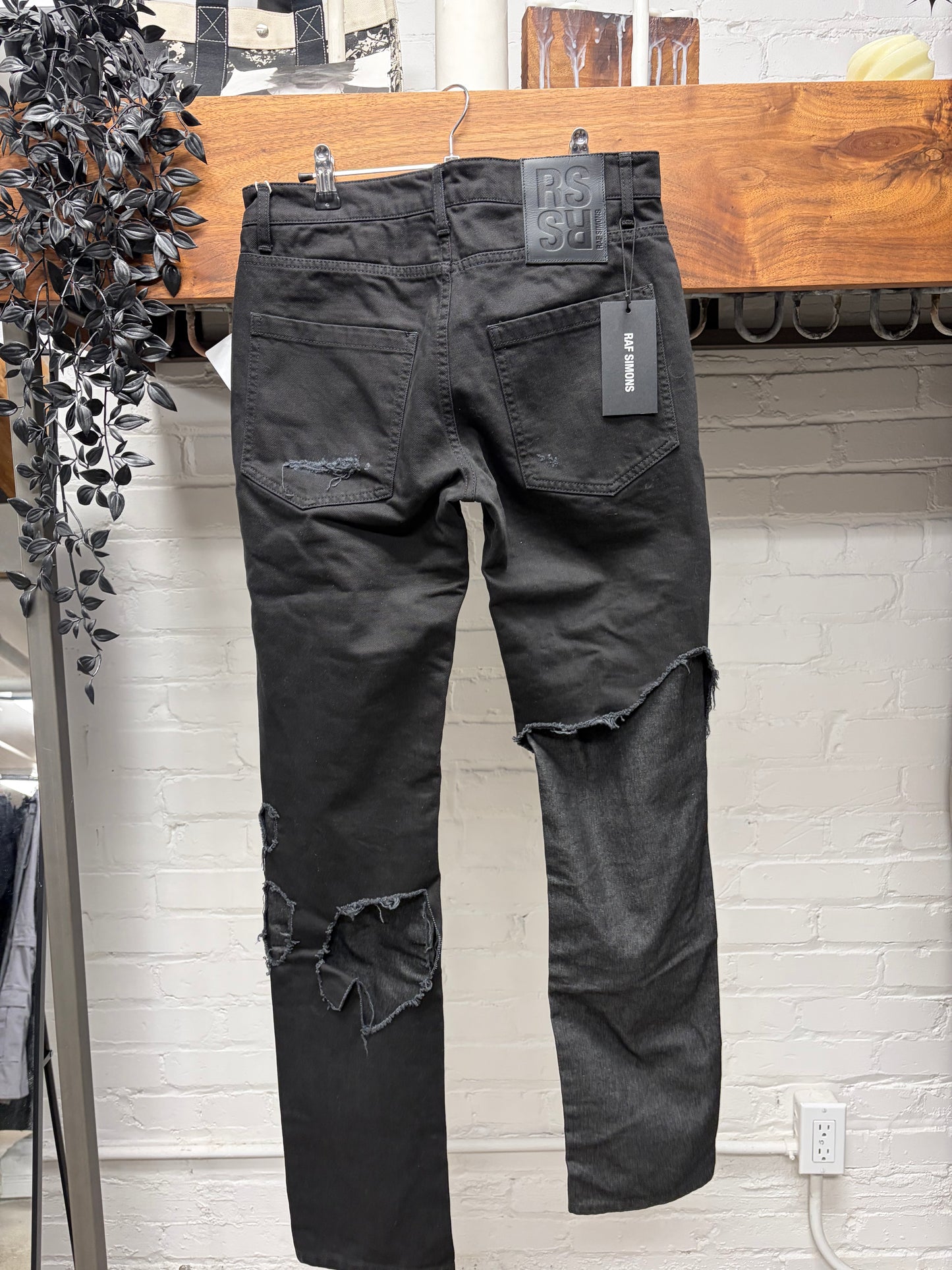 SS2023 Raf Simons Double Layered ‘Zombie’ Reconstructed Black Skinny Jeans
