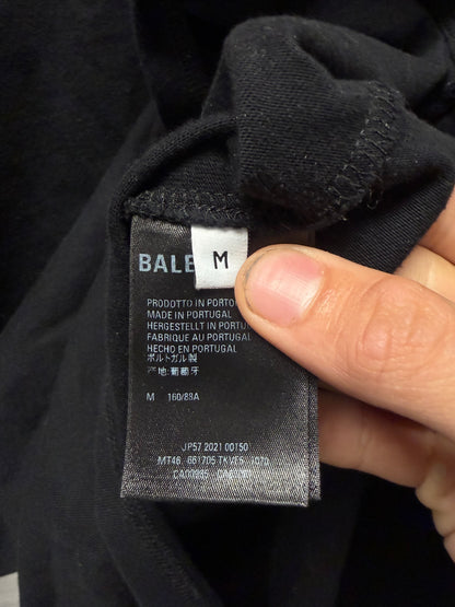 2021 Balenciaga ‘Trippy Barcode Logo’ Black Graphic T-Shirt