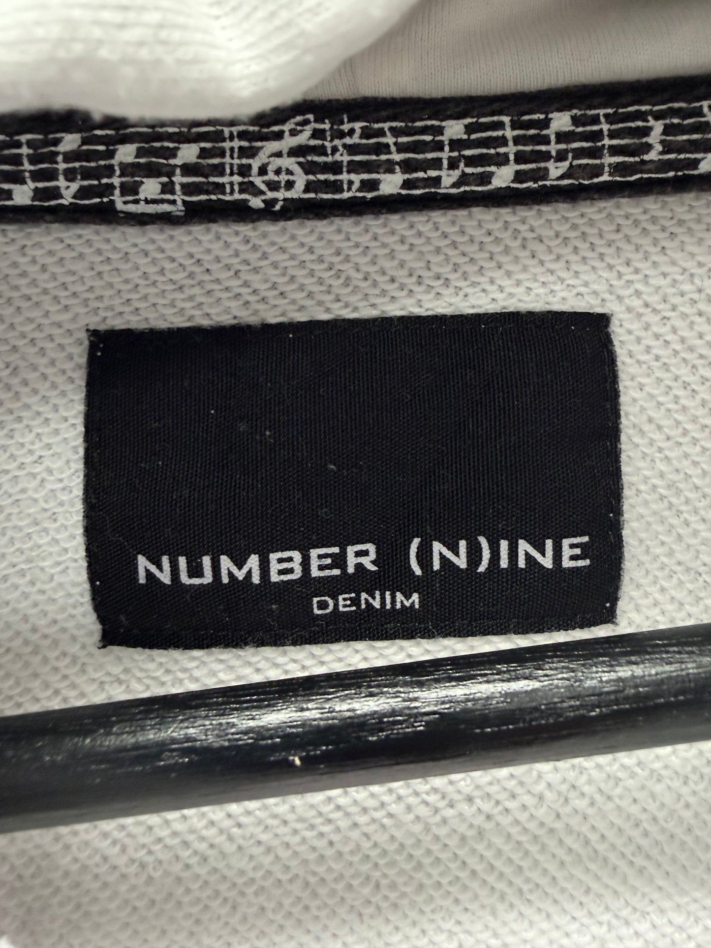 Number Nine Fender Logo White Pullover Hoodie