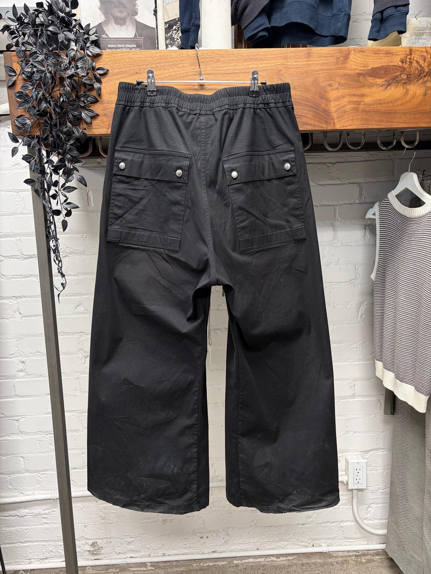 SS2023 Rick Owens Edfu ‘Bela’ Black Wide Leg Drawstring Pants