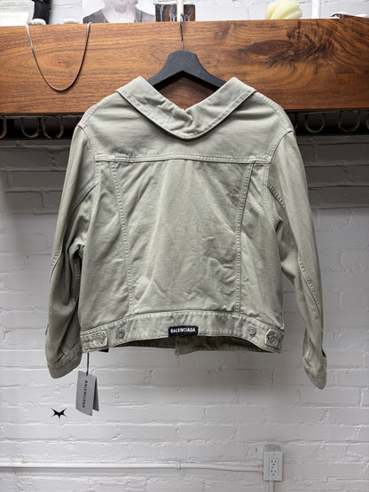 Balenciaga ‘Swing’ Grey Cropped Denim Jacket