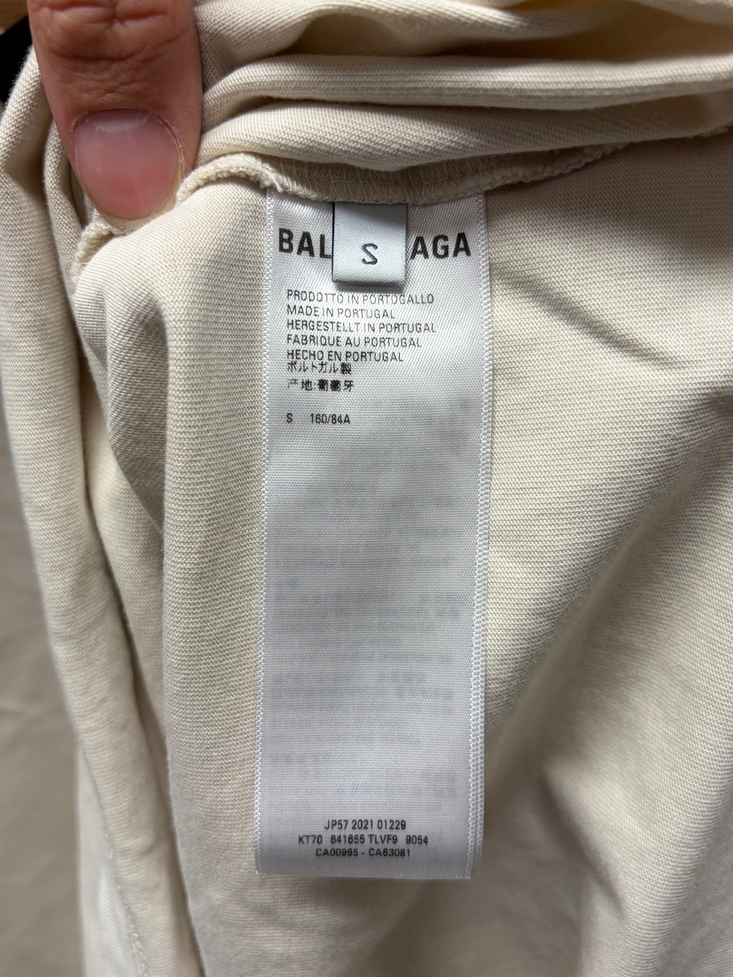 2021 Balenciaga ‘Unity Logo’ Cream White Oversized T-Shirt