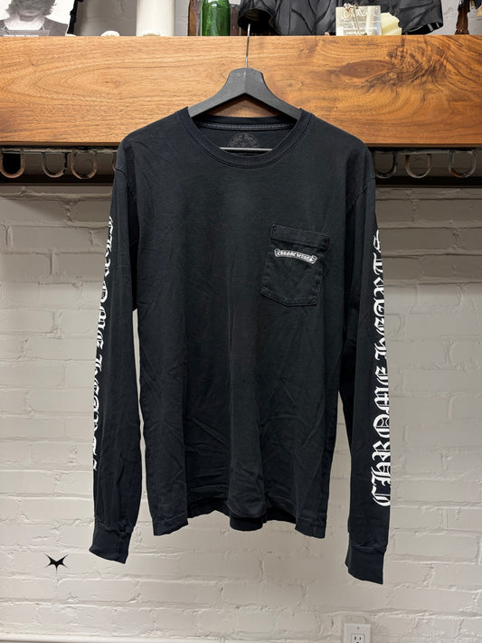 Chrome Hearts Black ‘Scroll Logo’ Long Sleeve Shirt