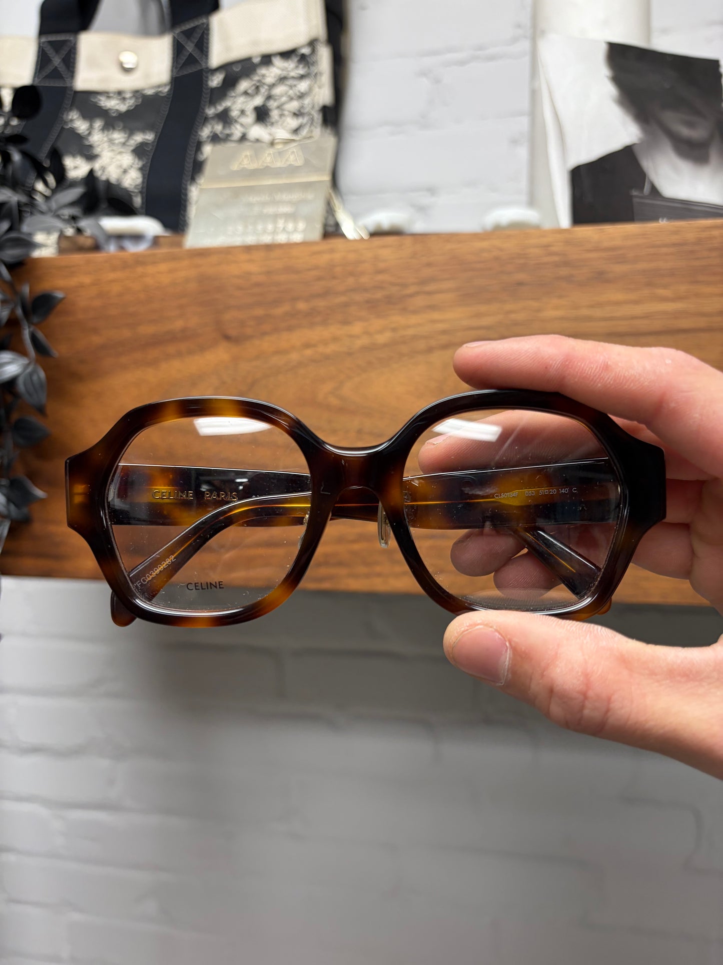 Celine ‘CL50134F’ Brown Tortoisehell Rounded Oversized Optical Glasses