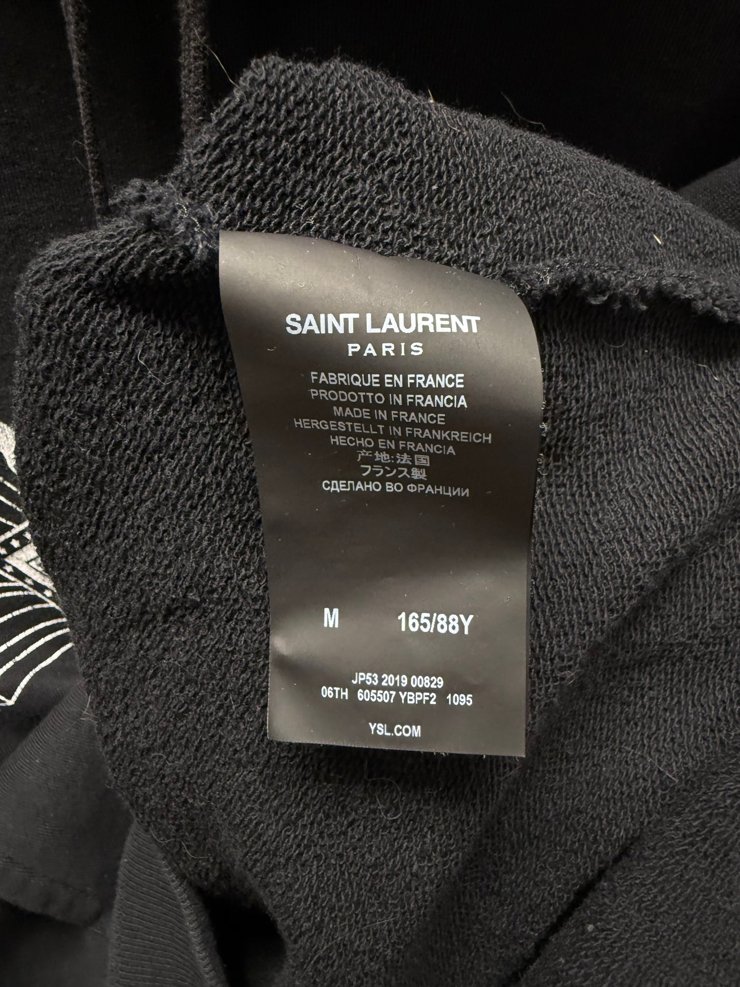 2019 Saint Laurent ‘Jardin Majorelle’ Black/White Pullover Hoodie