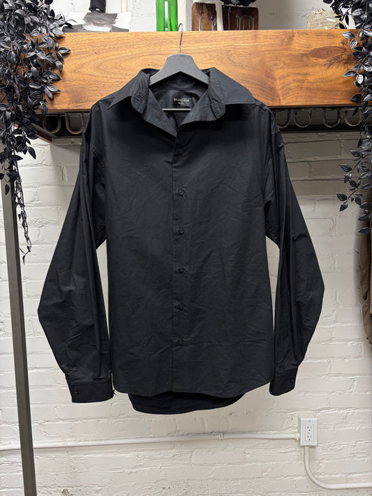 2023 Balenciaga Oversized Black ‘Drop Shoulder’ Button Up Shirt