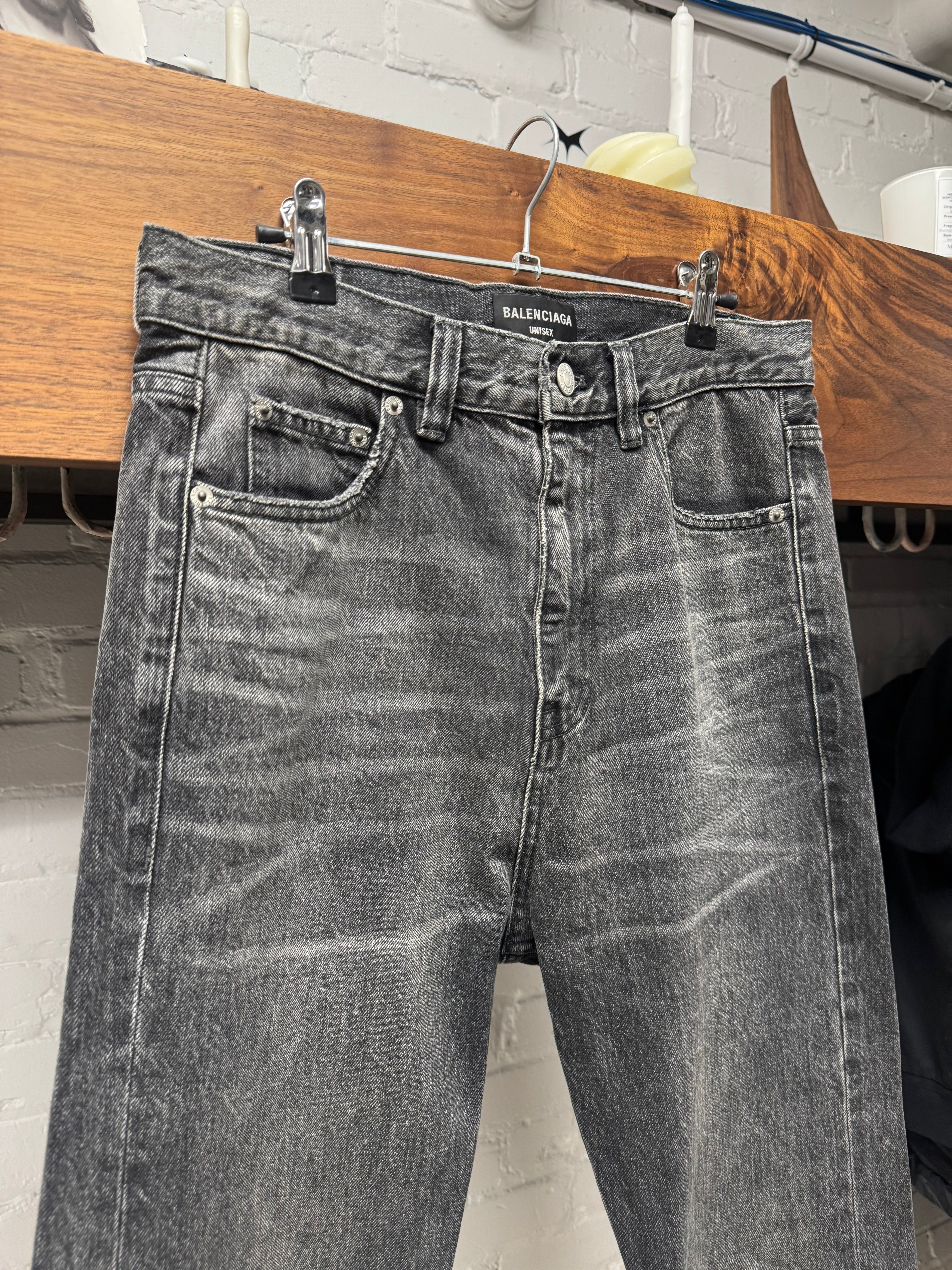 AW2022 Balenciaga 'Lost Tapes' Washed Grey Flared Leg Denim – 20 Maud