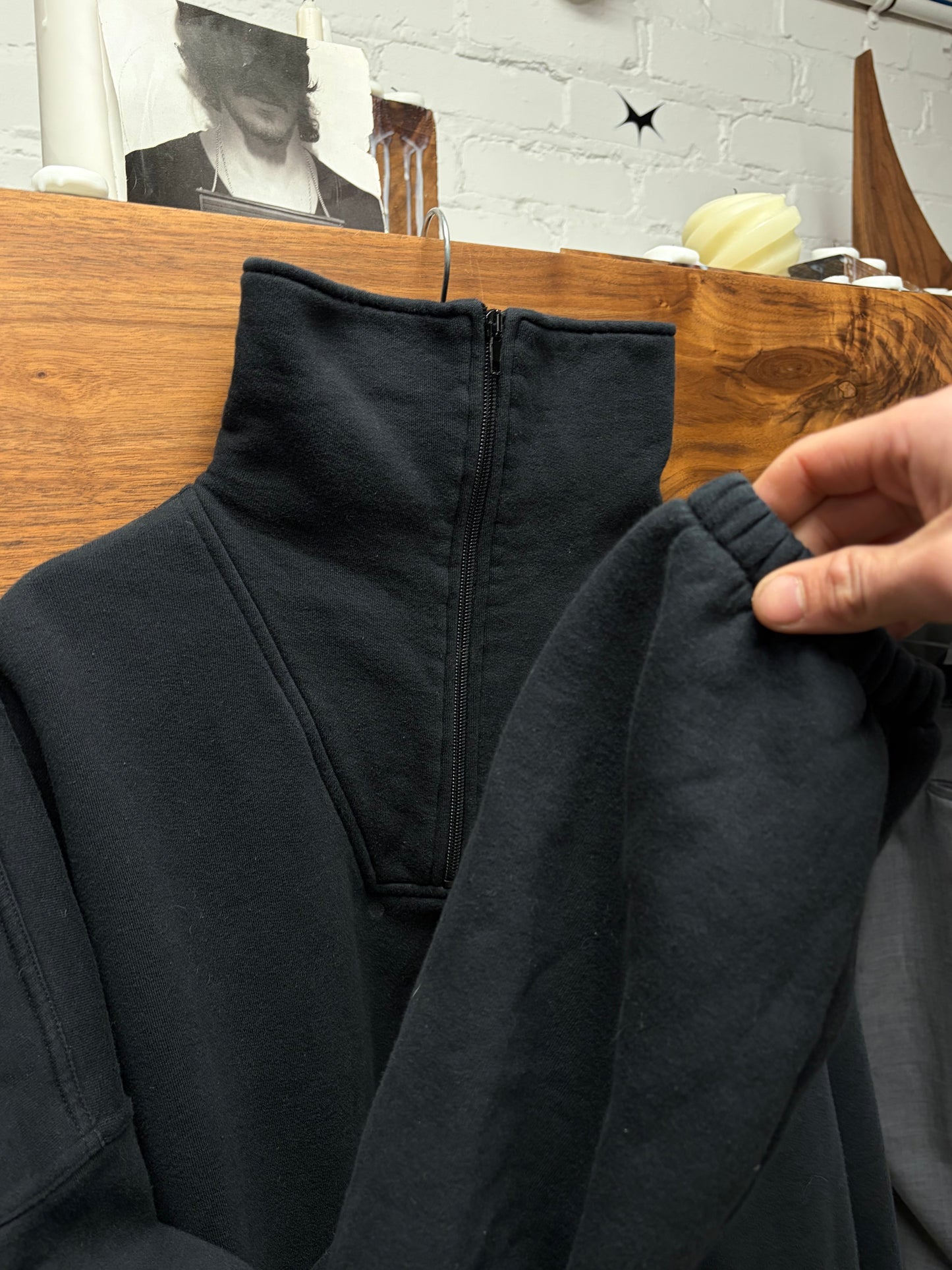 2018 Balenciaga ‘Funnel Neck’ Black Quarter Zip Sweatshirt