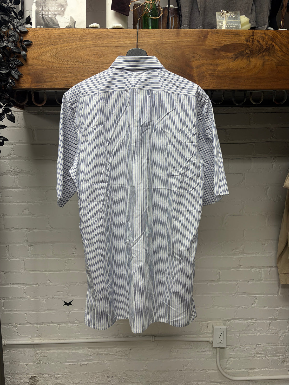 SS2024 Maison Margiela Pinstripe Blue/White Short Sleeve Button Up Shirt