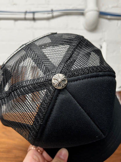 Chrome Hearts Leather ‘Cemetery’ Triple Cross Patch Snap Back Hat