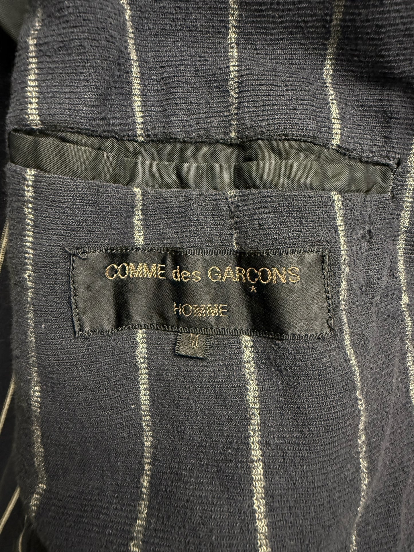 SS1988 Comme Des Garçons Sun Faded Pinstripe ‘Badge Crest’ Uniform Blazer