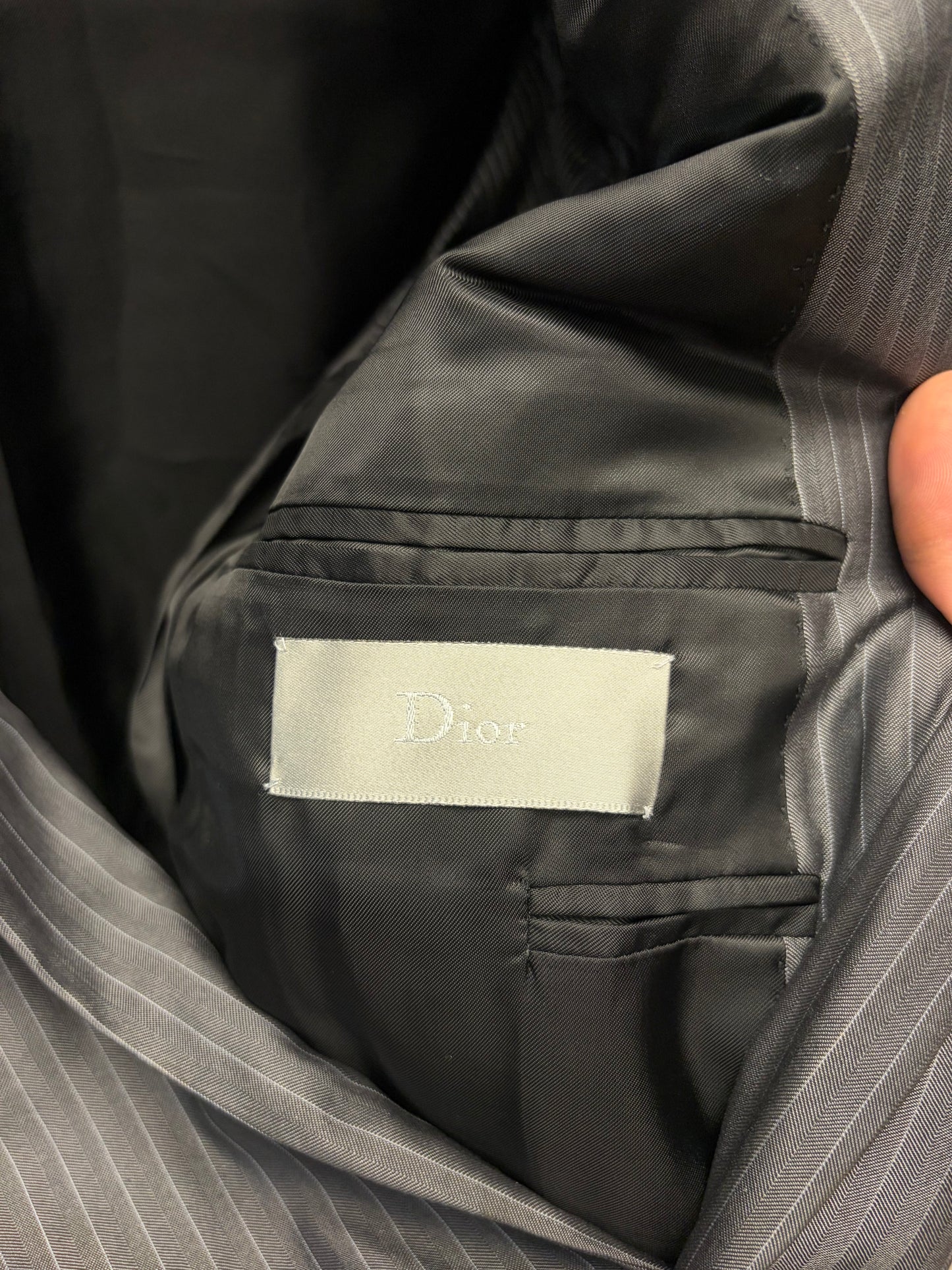 SS2007 Dior Homme ‘We Look Good Together’ Pinstripe Grey/Black Blazer