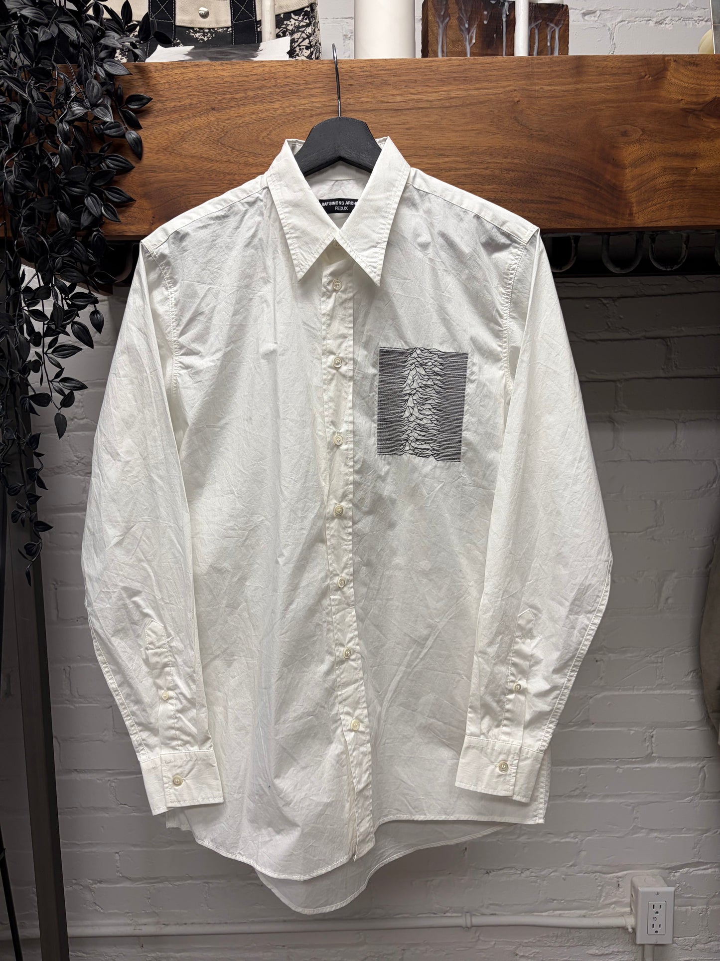 Raf Simons Archive Redux ‘Closer’ Joy Division White Oversized Button Up Shirt