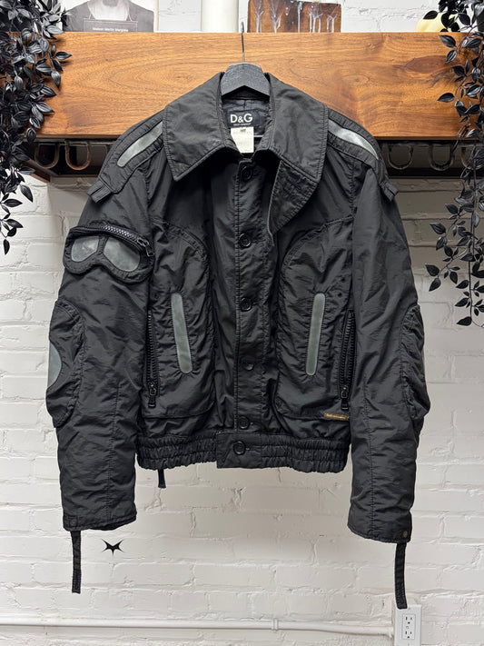 AW2004 Dolce and Gabbana ‘Goggles’ Military Inspired Black Flight Jacket
