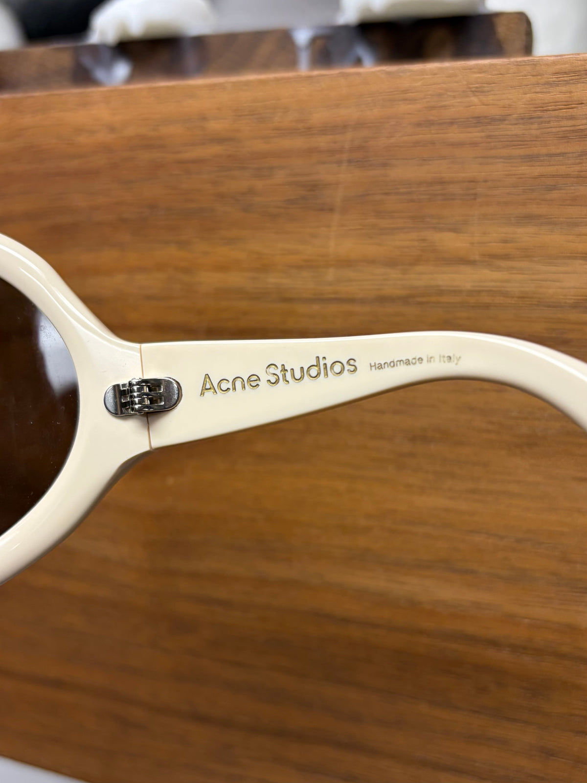 Acne Studios Cream White ‘Bug Eye’ Wraparound Lens Sunglasses
