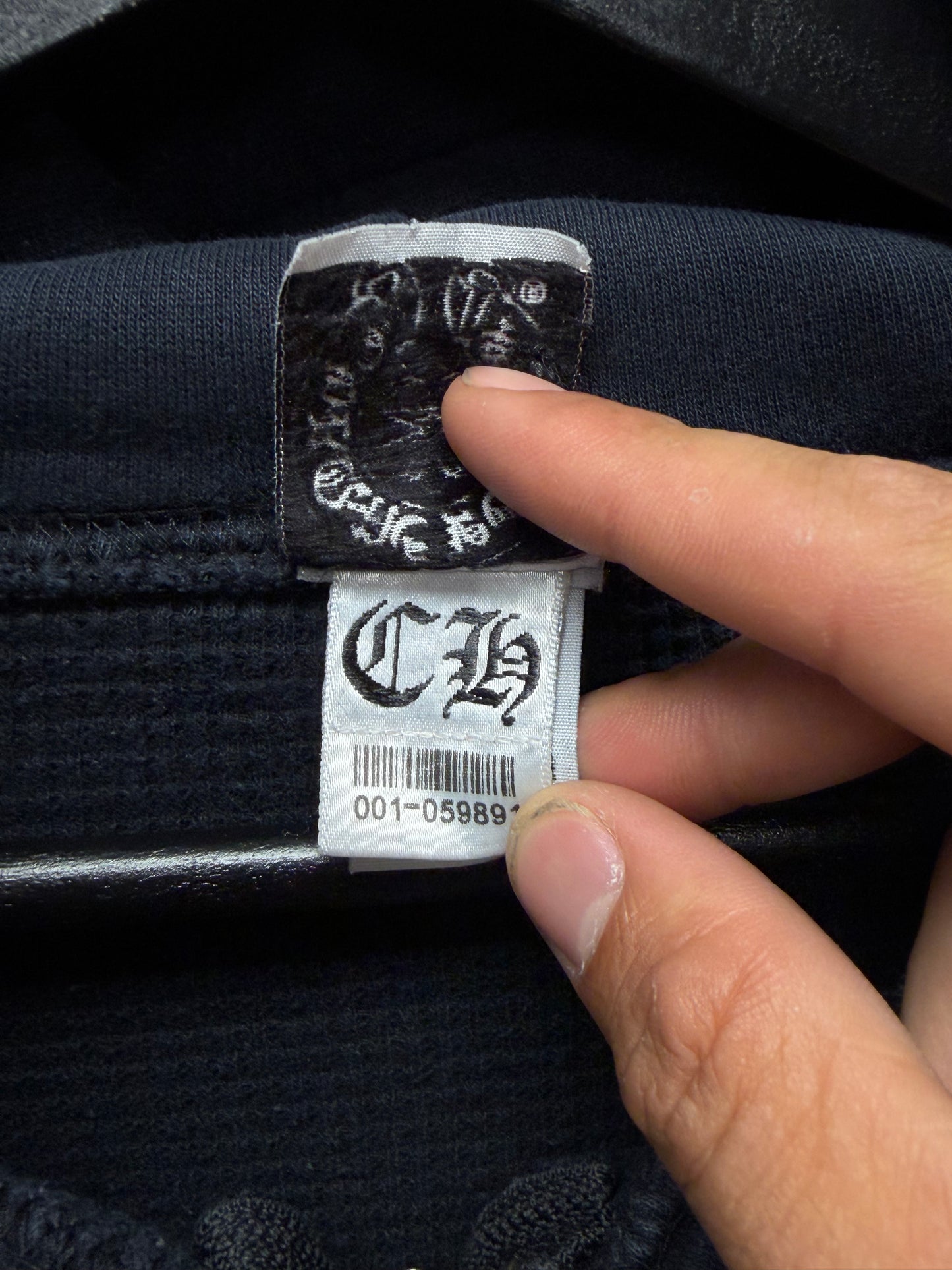 Vintage Chrome Hearts ‘Fuck You’ Thermal Lined Black Zip-Up Hoodie