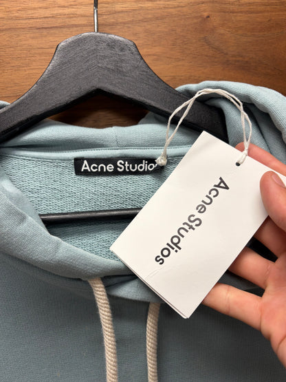 Acne Studios Ice Blue French Terry Cotton ‘Face Logo’ Hoodie