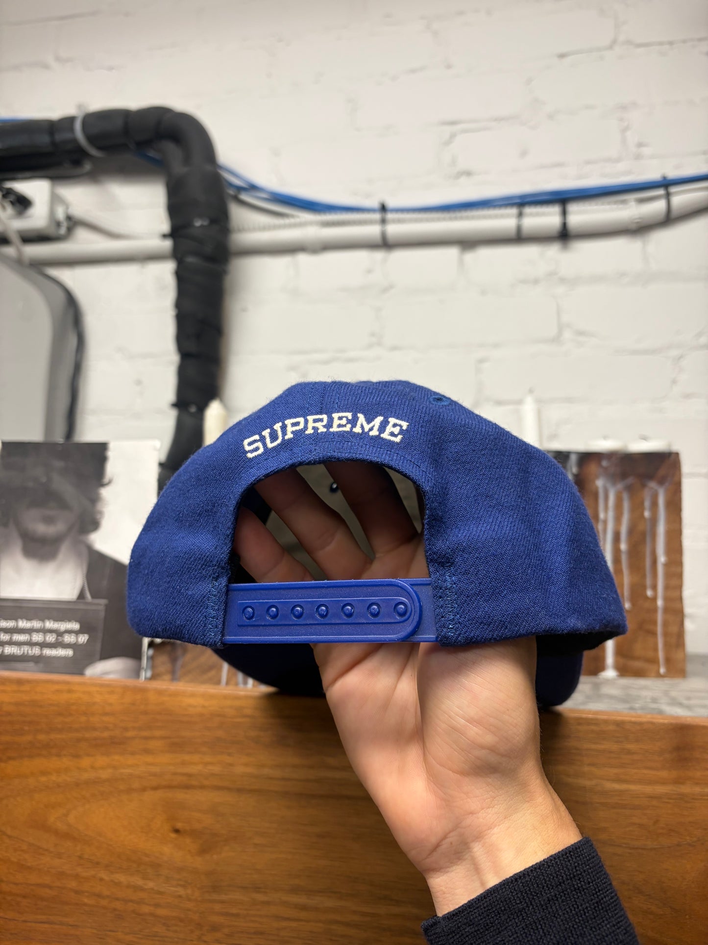 SS2017 Supreme ‘Warp Logo’ Blue Strap-Back Hat