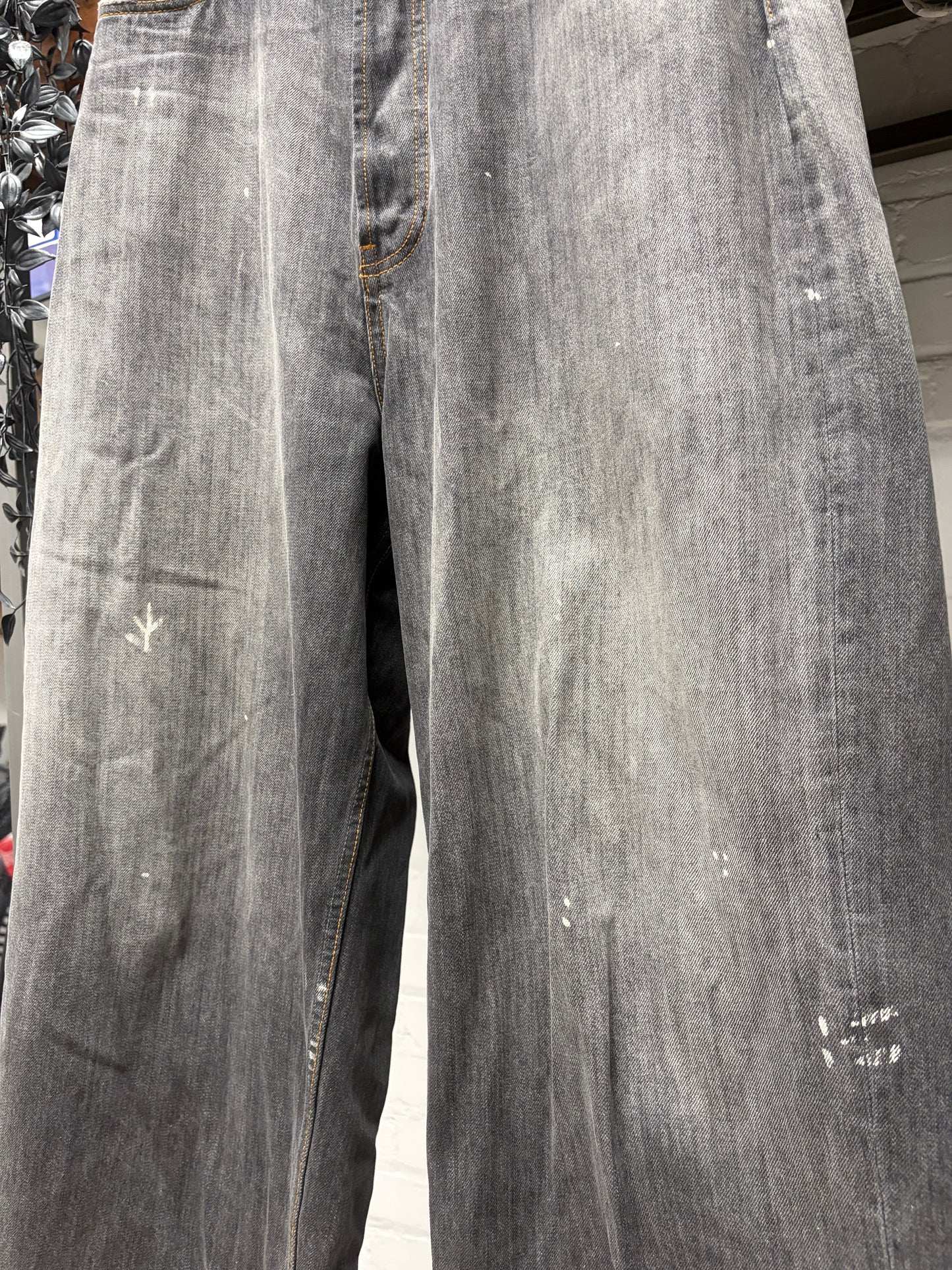 Acne Studios ‘Super Baggy’ Paint Splattered Grey Denim