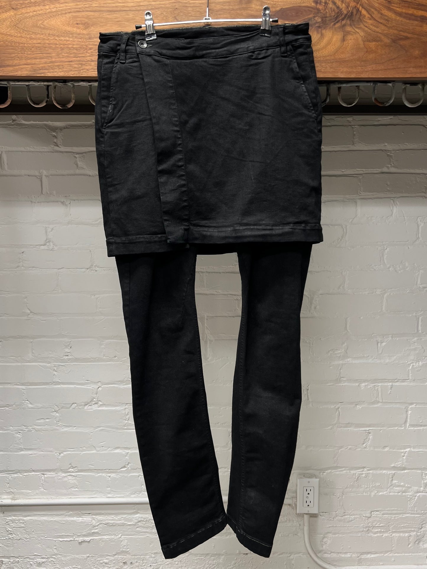 AW2016 Rick Owens ‘Mastadon’ Matte Black DRKSHDW Skirted Denim