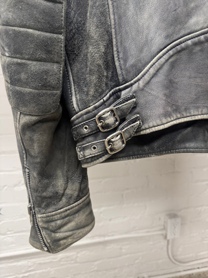 AW2009 Acne Studios ‘Mustang SB’ Perfecto Zip Faded Grey Leather Jacket