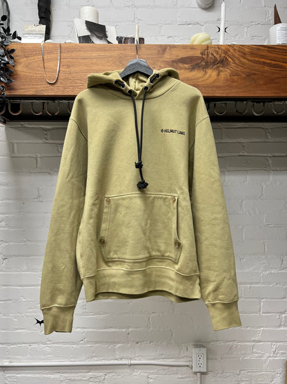 Helmut Lang Olive Green Basic Logo Hoodie