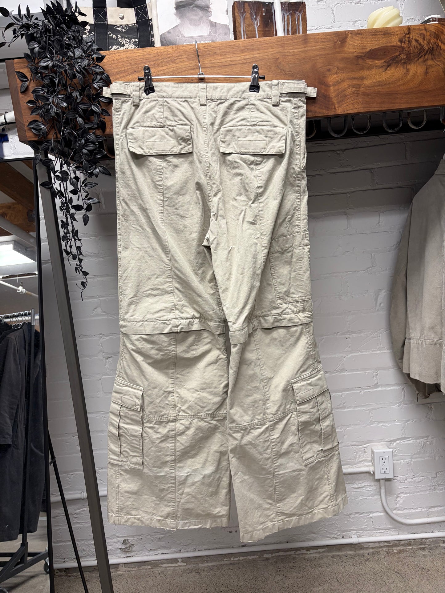2023 Balenciaga Grey Ripstop ‘Convertible’ Flared Leg Cargo Pants